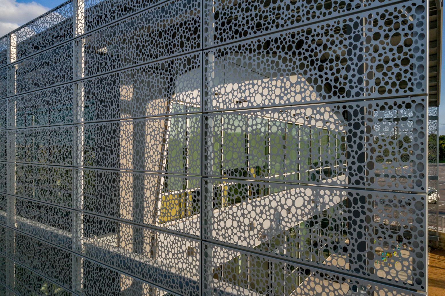 Perforated Metal Cladding in Texas Hendrick Perforation